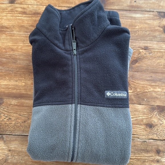 Columbia Fleece Full Zipper Long Sleeve Cozy Warm Jacket Black/Gray Men’s XL EUC - Picture 10 of 11